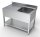 Combisteel Spültisch 1 Becken rechts Grundboden Edelstahl 1200x700x850mm