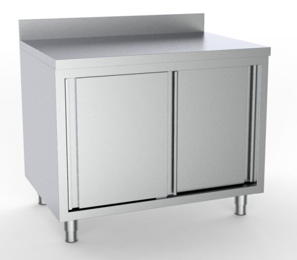 Combisteel Arbeitsschrank mit Schiebetüren aus Edelstahl 1200x600x850mm