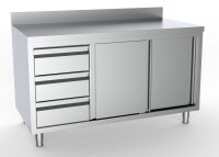 Combisteel Arbeitsschrank mit 2 Türen 3 Schubladen...
