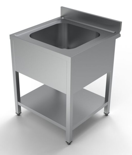 Combisteel Spültisch 1 Becken mit Grundboden aus Edelstahl 700x700x850mm