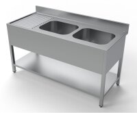 Combisteel Spültisch 2 Becken rechts mit Grundboden...
