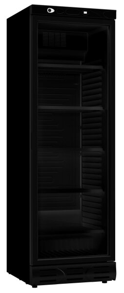 Gastro Kühlschrank mit 382 Liter - schwarz, 1 Glastür & LED-Beleuchtung