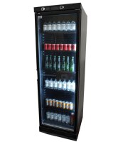 Gastro Kühlschrank mit 382 Liter - schwarz, 1 Glastür & LED-Beleuchtung