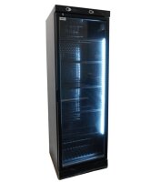 Gastro Kühlschrank mit 382 Liter - schwarz, 1 Glastür & LED-Beleuchtung
