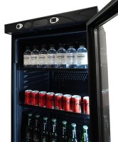 Gastro Kühlschrank mit 382 Liter - schwarz, 1 Glastür & LED-Beleuchtung