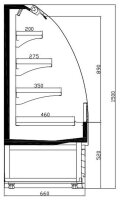 Combisteel Kühlvitrine mit Nachtabdeckung 440 Liter und schwarzem Design