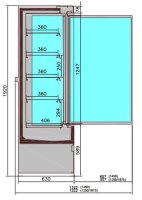 Combisteel Kühlregal mit 2 Glastüren, schwarz