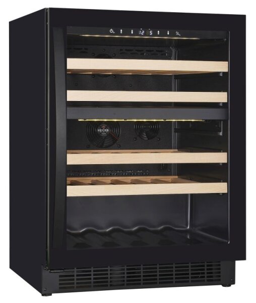 Profi Weinkühlschrank mit 2 Zonen - LED-Beleuchtung & Umluftkühlung, schwarz