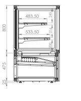 Combisteel Kühlvitrine mit Doppelglas und 2 Böden 750 Liter
