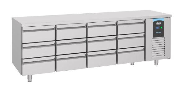 COMBISTEEL Kühltisch ENERGY LINE mit 12 Schubladen, Umluftkühlung, 632 Liter