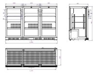 Combisteel Barkühlschrank mit 3 Türen und 6...