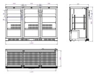 Combisteel Barkühlschrank mit 3 Türen und 6...