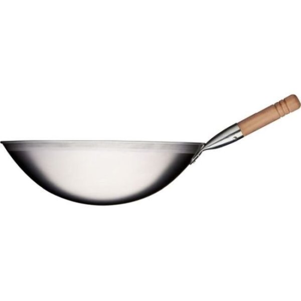 Wok-Pfanne Gebürsteter Edelstahl,Grifflänge 200 mm