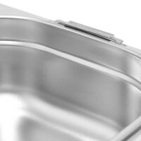 Stalgast Profi GN-Gastronormbehälter 1/6 - 100 mm Höhe, mit Fallgriffen, Edelstahl