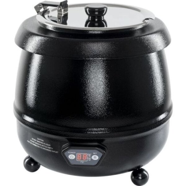 Stalgast Suppenwärmer Schwarz - 65° bis 95°C Regelung, 10 Liter Volumen