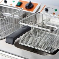 Caterina Elektro-Fritteuse – Profi Doppelgerät 2x10L, 230V, mit Ablasshahn