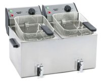 Elektro Doppelfritteuse 16 Liter - 2 Becken, mit...