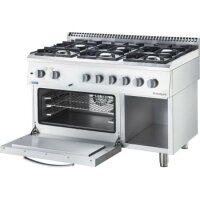 Gasherd Eco 6 Brenner Mit Elektro-Heißluftofen (600...