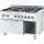 Gasherd Eco 6 Brenner Mit Elektro-Heißluftofen (600 X 400 Mm / Gn 1/1) Serie 700 Nd - G20, 6-Brenner (3X3,5 + 3X5 Kw)