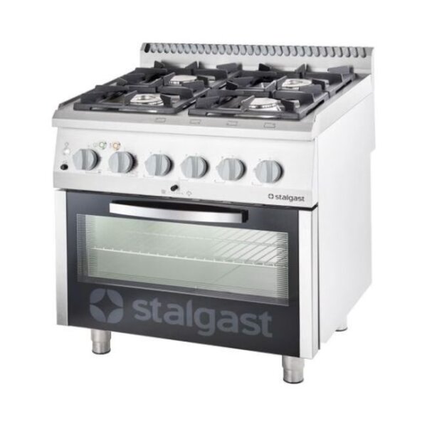 Gasherd 4 Brenner Mit Elektrobackofen (Gn 2/1) Serie 700 Nd - G20, 4-Brenner (3,5+5+2X7)