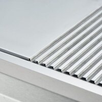 Elektro-Griddleplatte, Verchromt Als Tischgerät Serie 700 Nd - 1½ Glatt / 1½ Gerillt  800X700X250 Mm (Bxtxh)