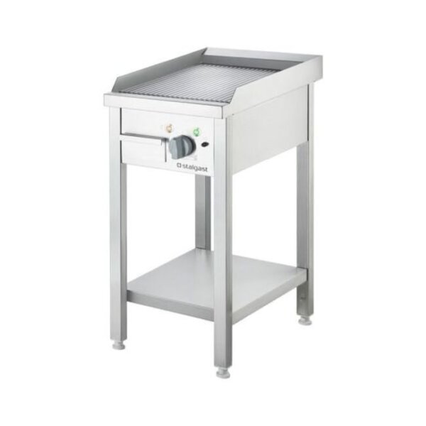 Elektro-Griddleplatte Als Standgerät - Gerillt, Unterbau Offen, 400 X 700 X 850 Mm (Bxtxh)