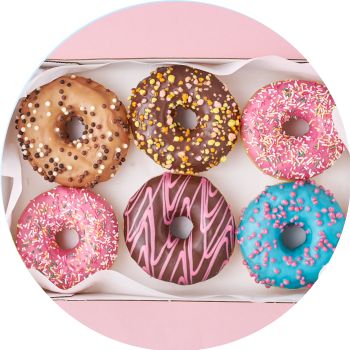 6 leckere Donuts mit schöner Glasur